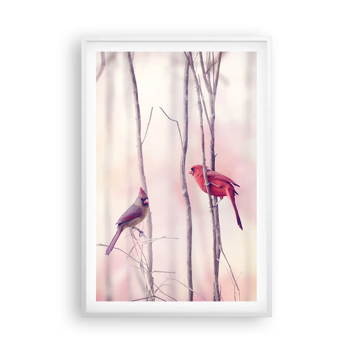 Poster in cornice bianca - Il racconto del bosco rosa - 61x91 cm