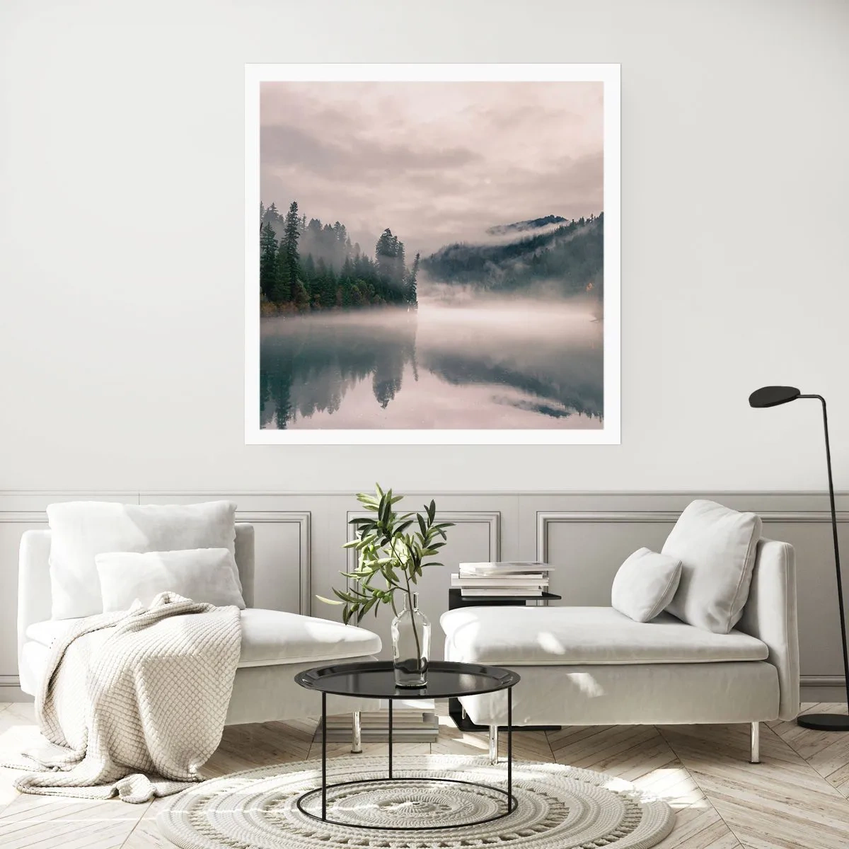 Poster - Riflettendo nella nebbia - 40x40 cm