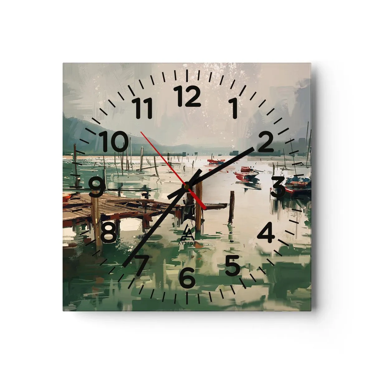 Orologio da parete - Orologio in Vetro - Imbevuto di luna fusa - 40x40 cm