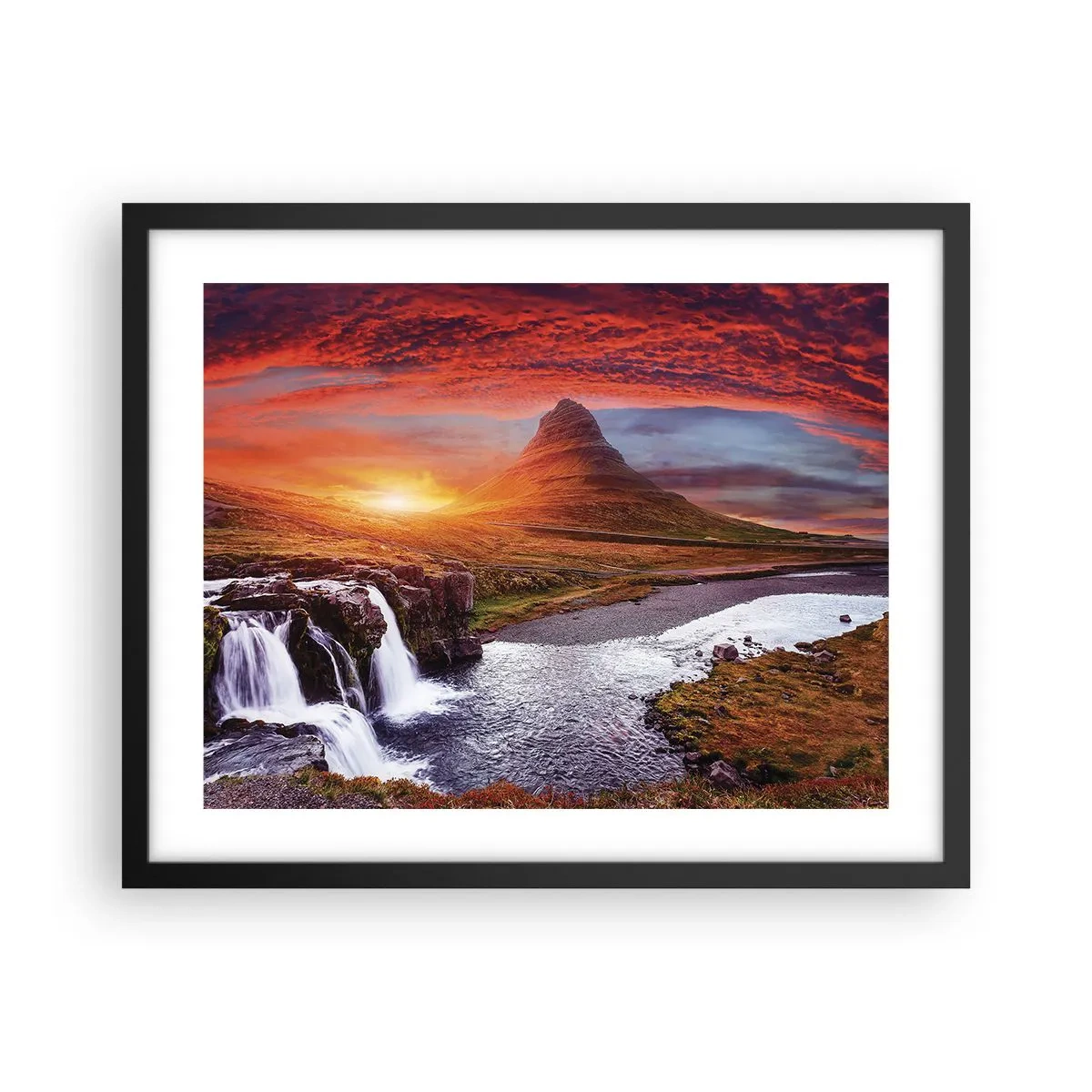 Poster in cornice nera - Paesaggio della Terra di Mezzo - 50x40 cm