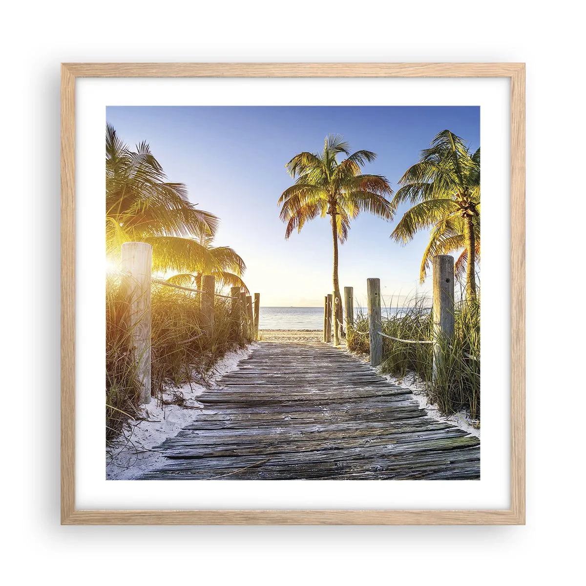 Poster in cornice rovere chiaro - Dritto in paradiso - 50x50 cm