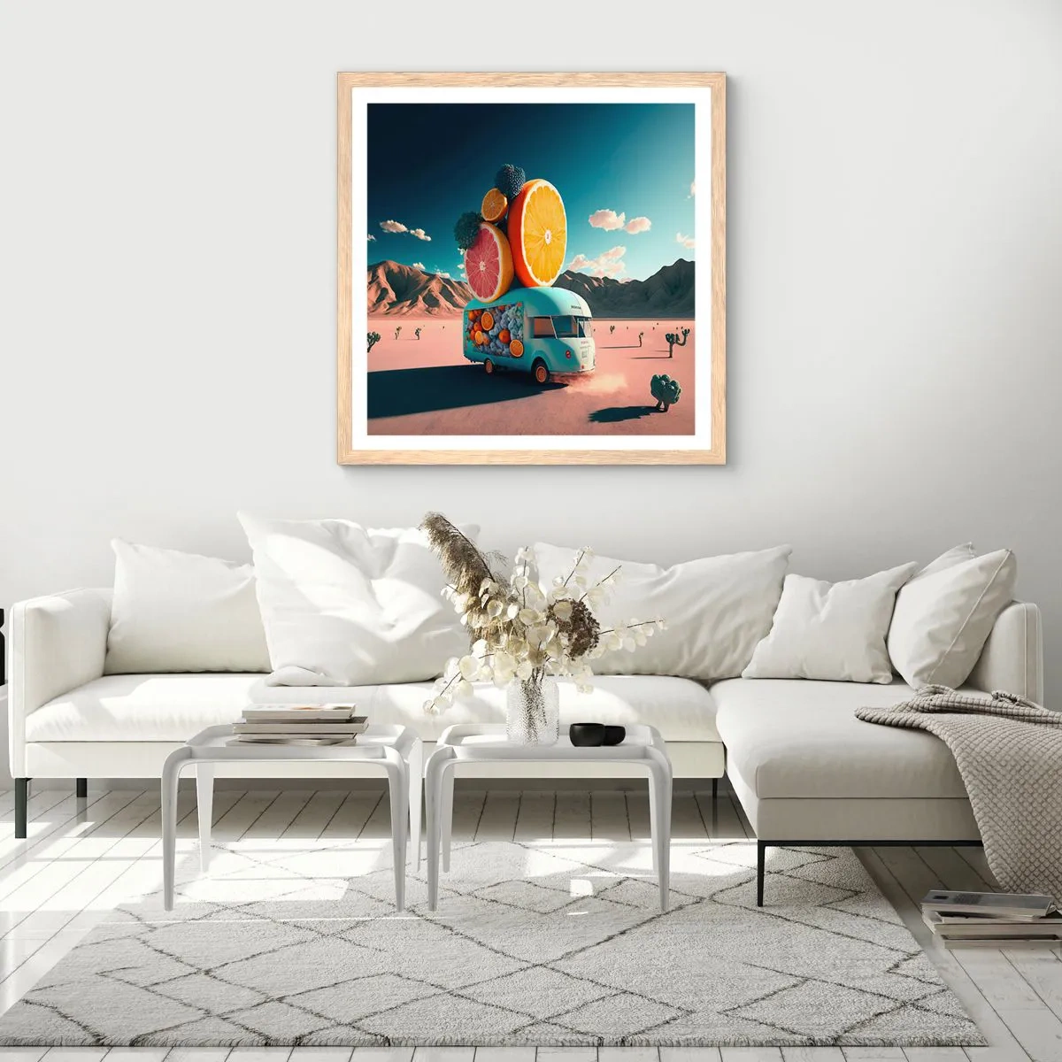 Poster in cornice rovere chiaro - Il sapore delle vacanze - 50x50 cm