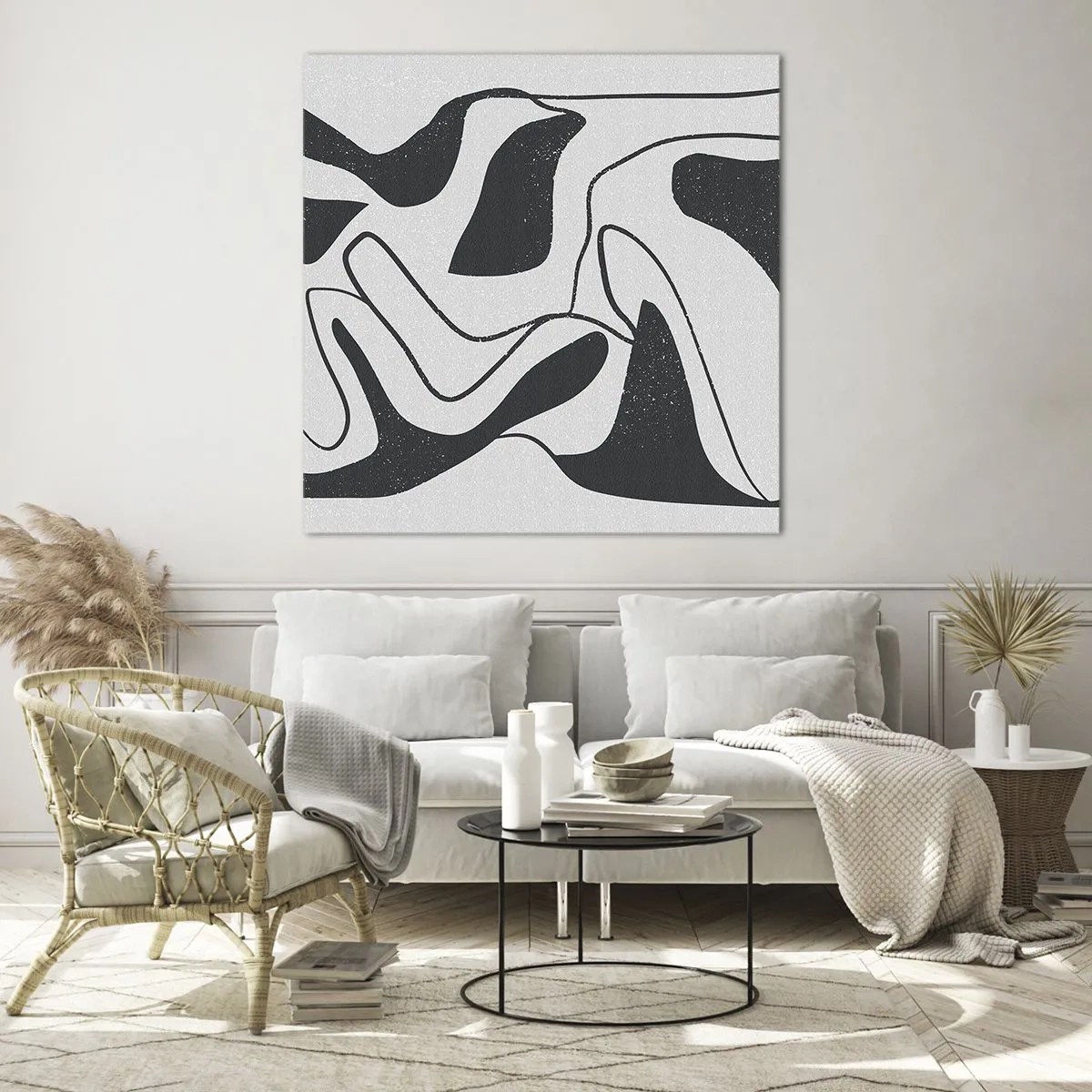 Quadro su vetro - Gioco astratto nel labirinto - 60x60 cm