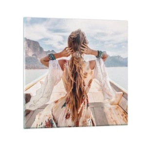 Quadro su vetro - In cammino verso la felicità - 40x40 cm