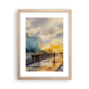 Poster in cornice rovere chiaro - Vita sulla costa - 30x40 cm