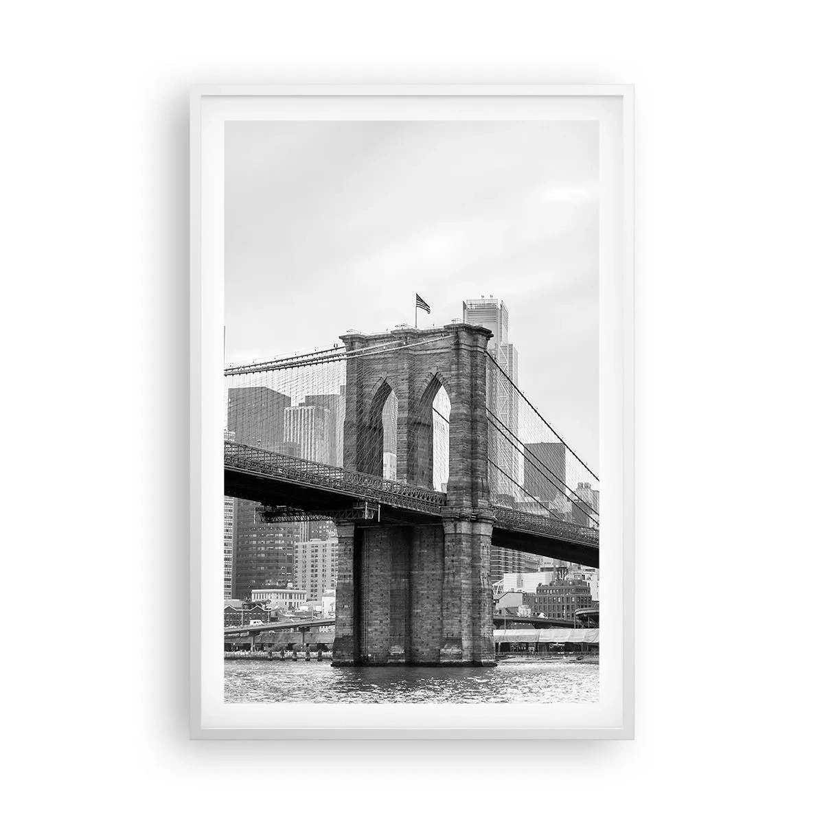 Poster in cornice bianca - Atmosfera di New York - 61x91 cm