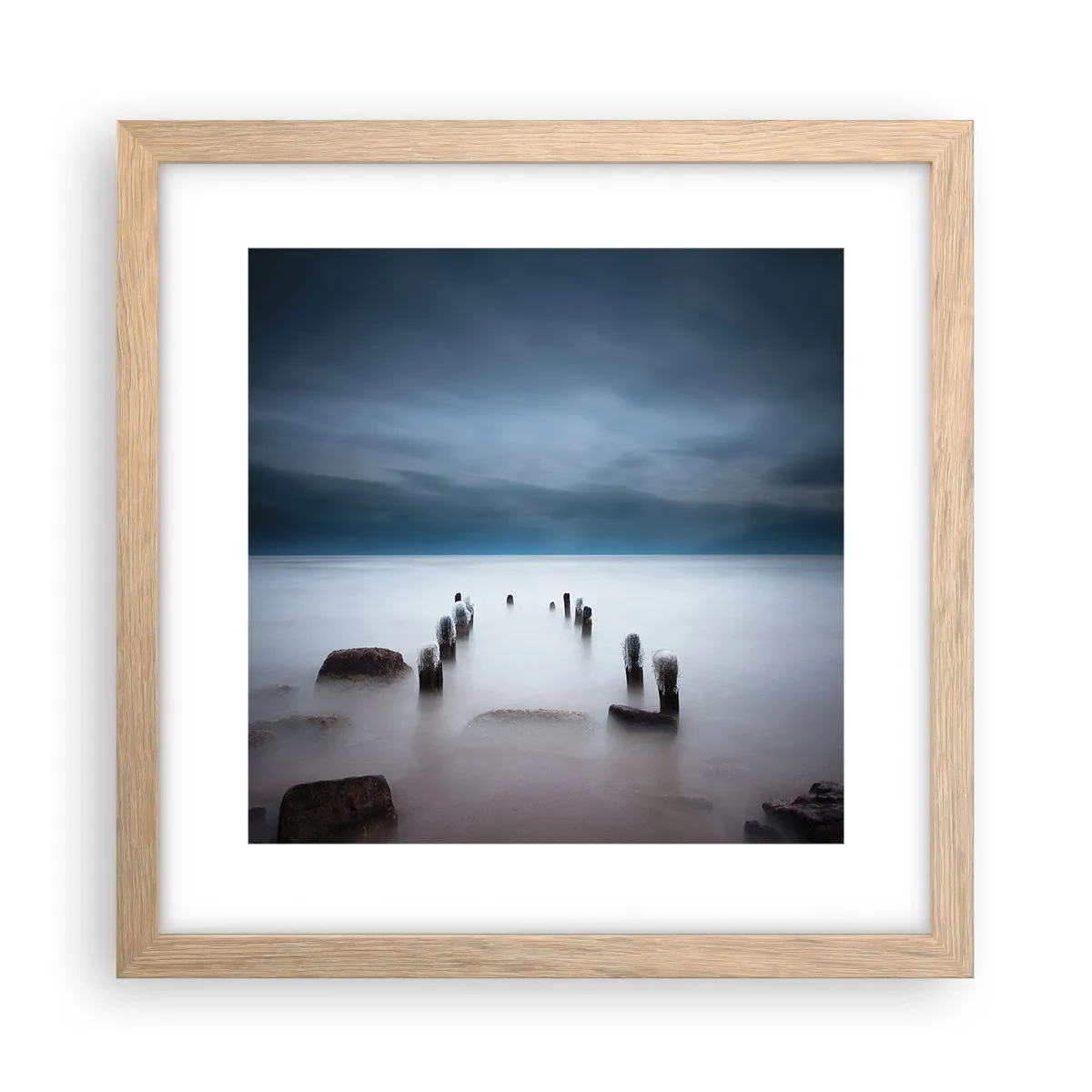 Poster in cornice rovere chiaro - Lago pensieroso - 30x30 cm