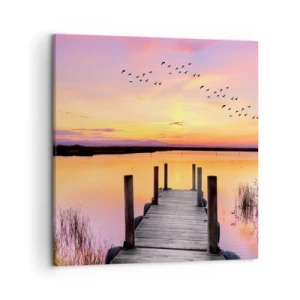 Quadro su tela - Stampe su Tela - Alba viola e silenziosa - 50x50 cm