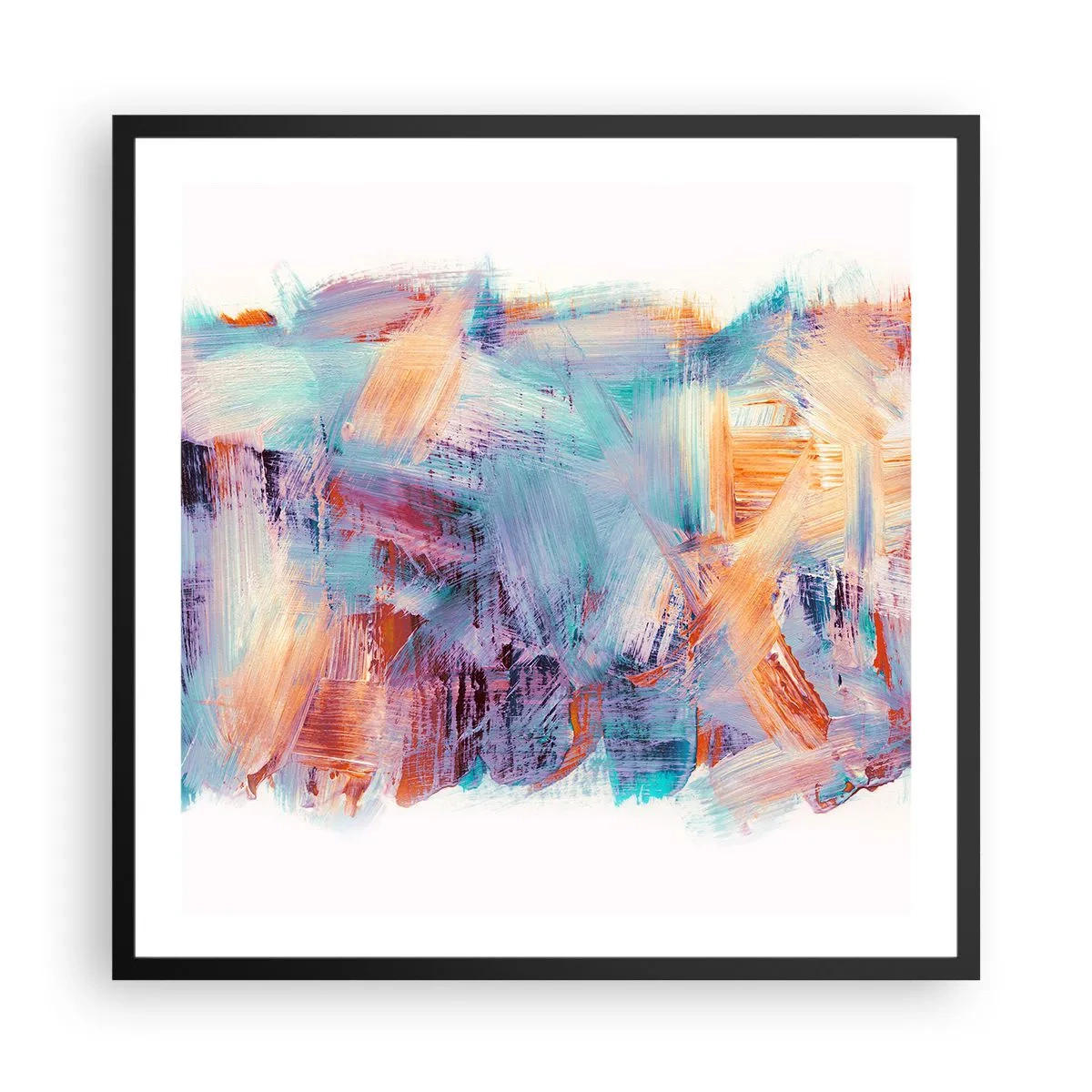 Poster in cornice nera - Caos colorato - 60x60 cm