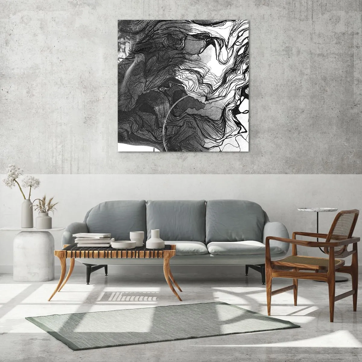 Quadro su vetro - Aggrovigliata nei sogni - 60x60 cm