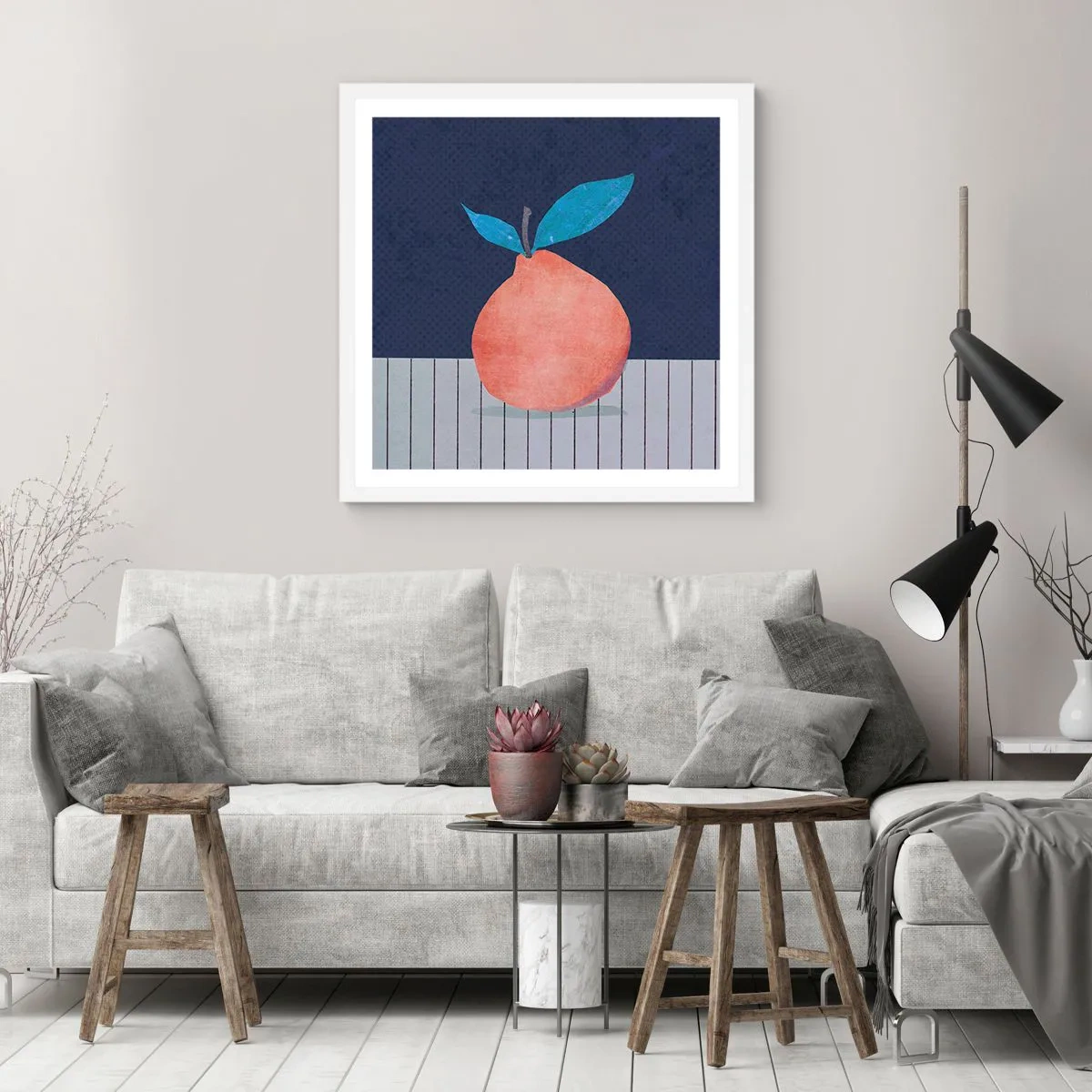 Poster in cornice bianca - Convessità e piano - 50x50 cm