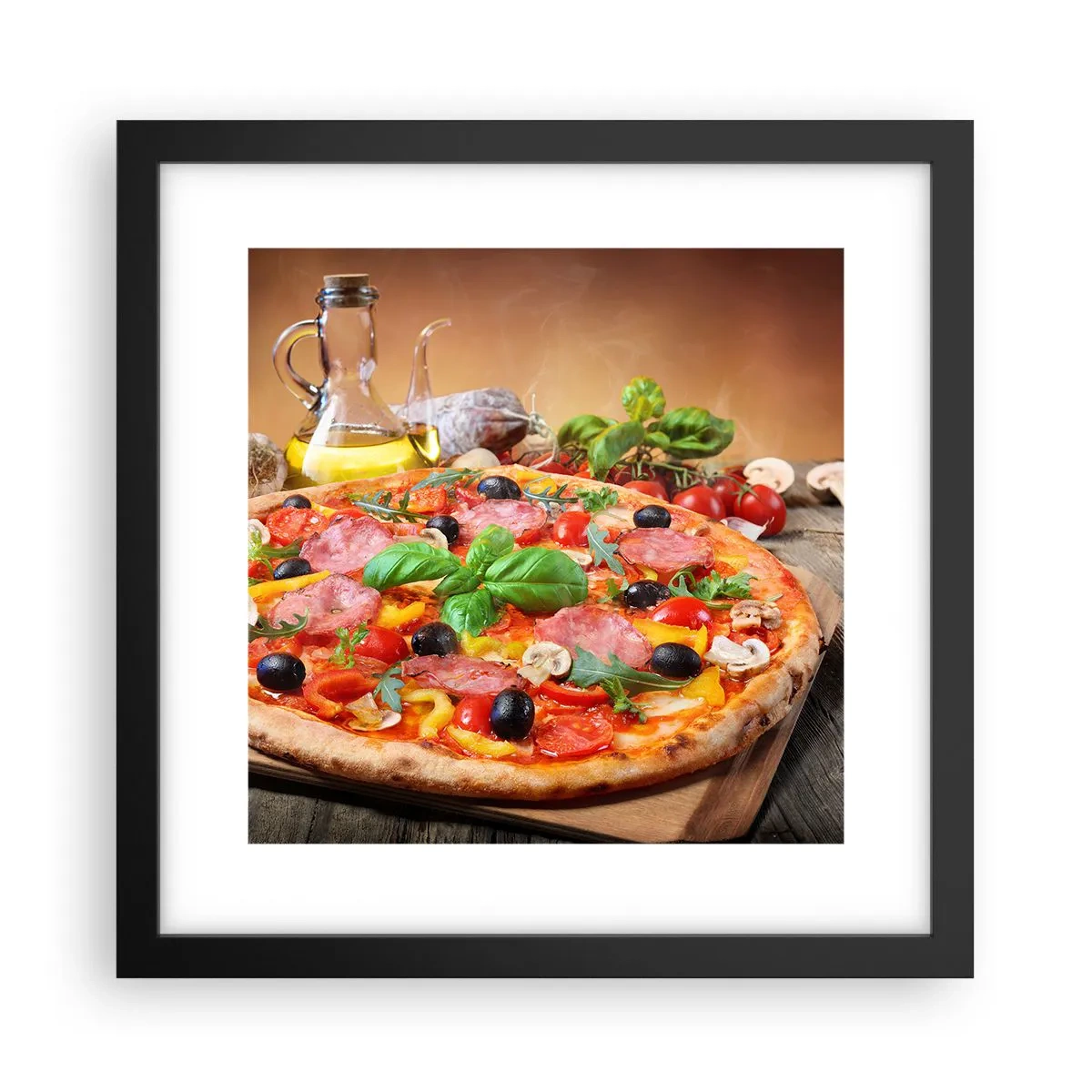 Poster in cornice nera - Con gusto veramente italiano - 30x30 cm