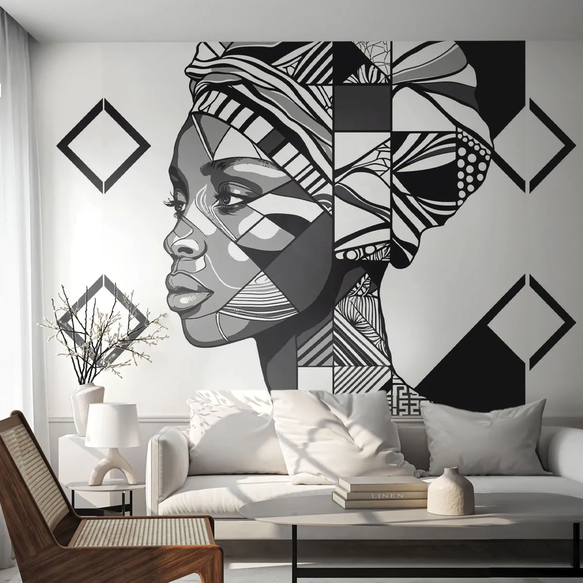 Fotomurali Standard Eco - Ritratto etnico - Ritratto, afroamericano, Turbante - 350x256 cm