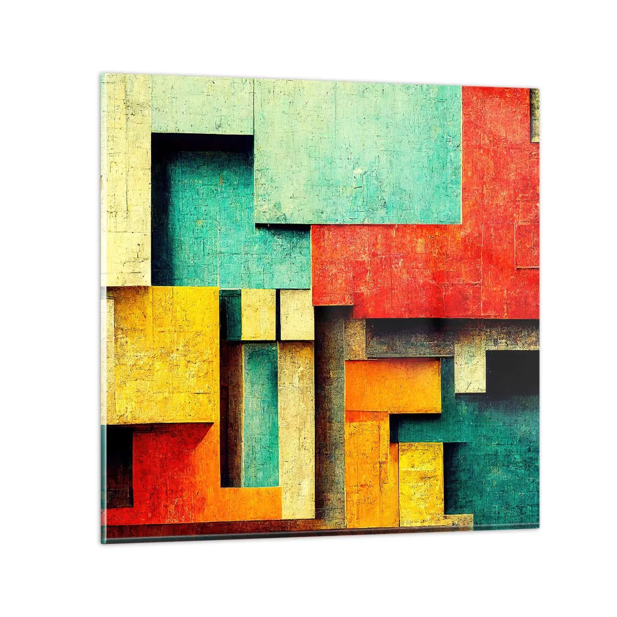 Quadro su vetro - Il festival degli angoli retti - 60x60 cm