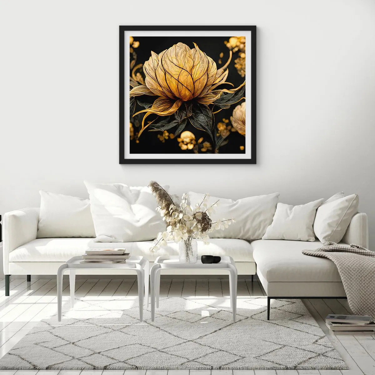 Poster in cornice nera - Delicata fragilità - 50x50 cm