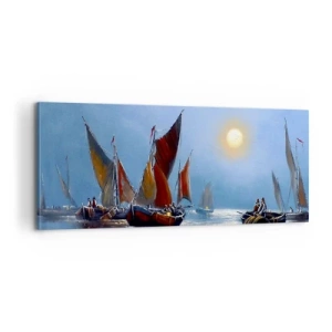 Quadro su tela - Stampe su Tela - Pesca notturna - 100x40 cm