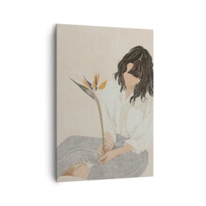 Quadro su tela - Stampe su Tela - Ritratto con fiore esotico - 70x100 cm