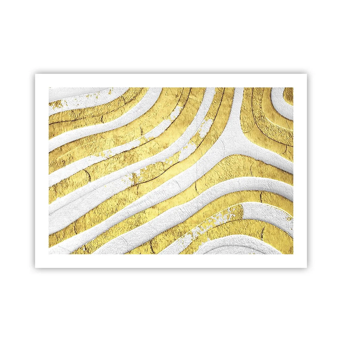 Poster - Composizione in bianco e oro - 70x50 cm