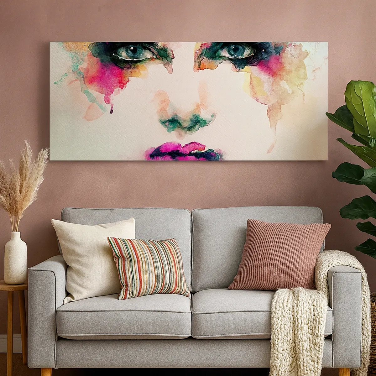 Quadro su tela - Stampe su Tela - Un ritratto dipinto dall'arcobaleno - 30x30 cm