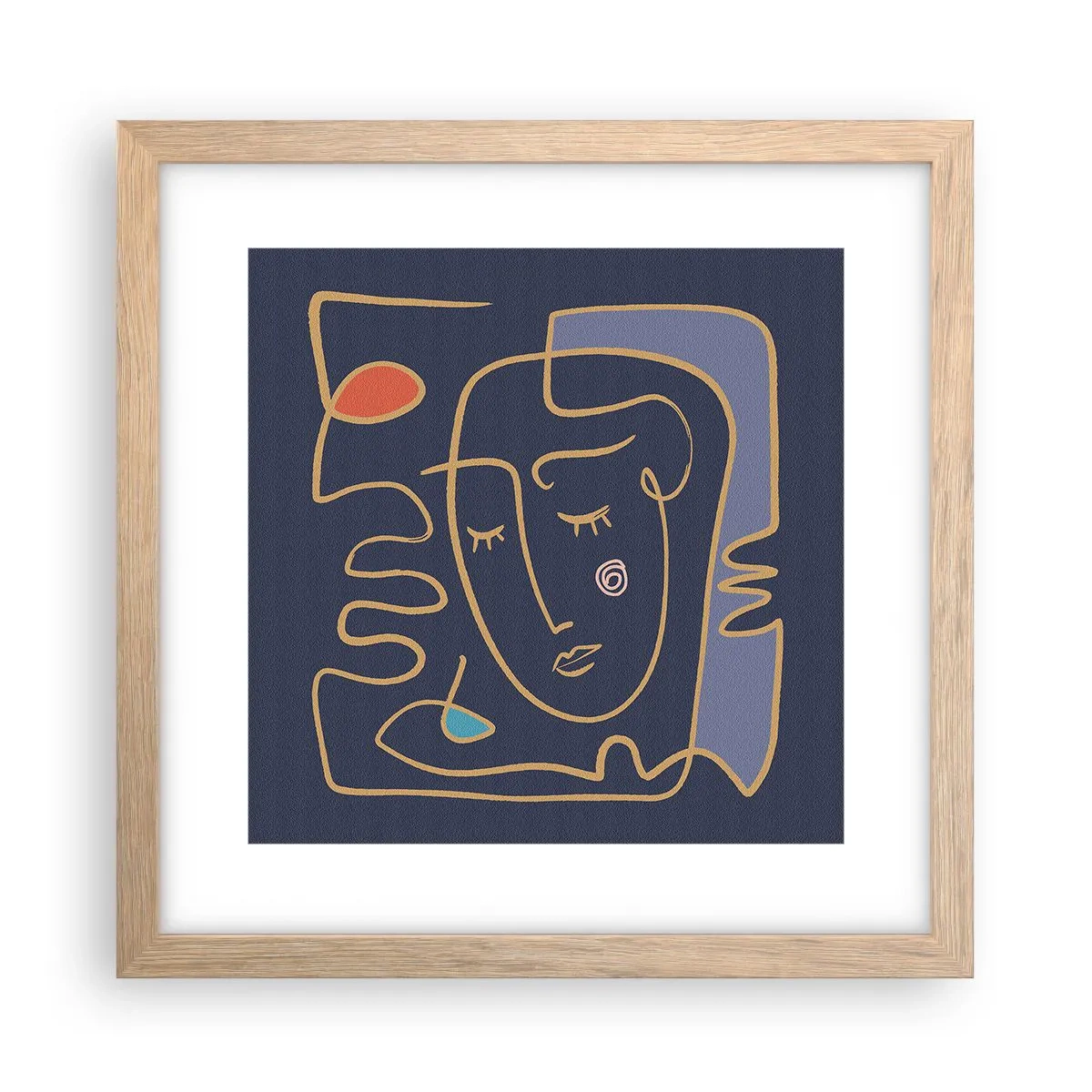 Poster in cornice rovere chiaro - Pensierosa - 30x30 cm