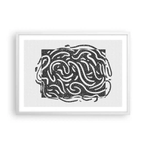 Poster in cornice bianca - Astrazione: la danza della gioia - 70x50 cm