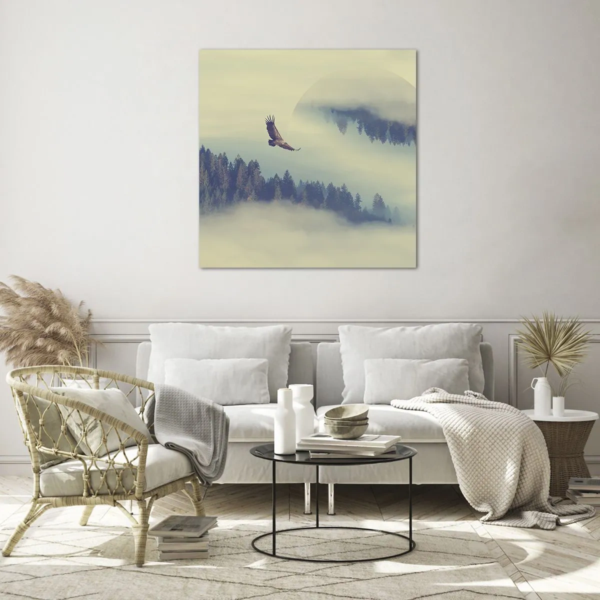 Quadro su vetro - Ho visto l'ombra dell'aquila - 40x40 cm