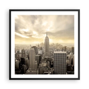 Poster in cornice nera - New York in grigio - 60x60 cm
