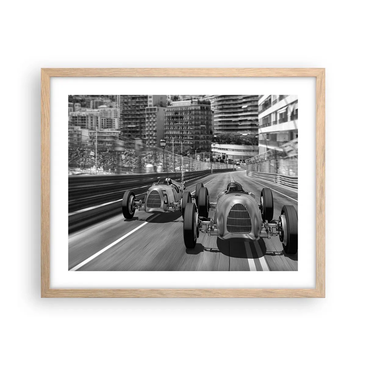 Poster in cornice rovere chiaro - Tanto tempo fa a Montecarlo - 50x40 cm