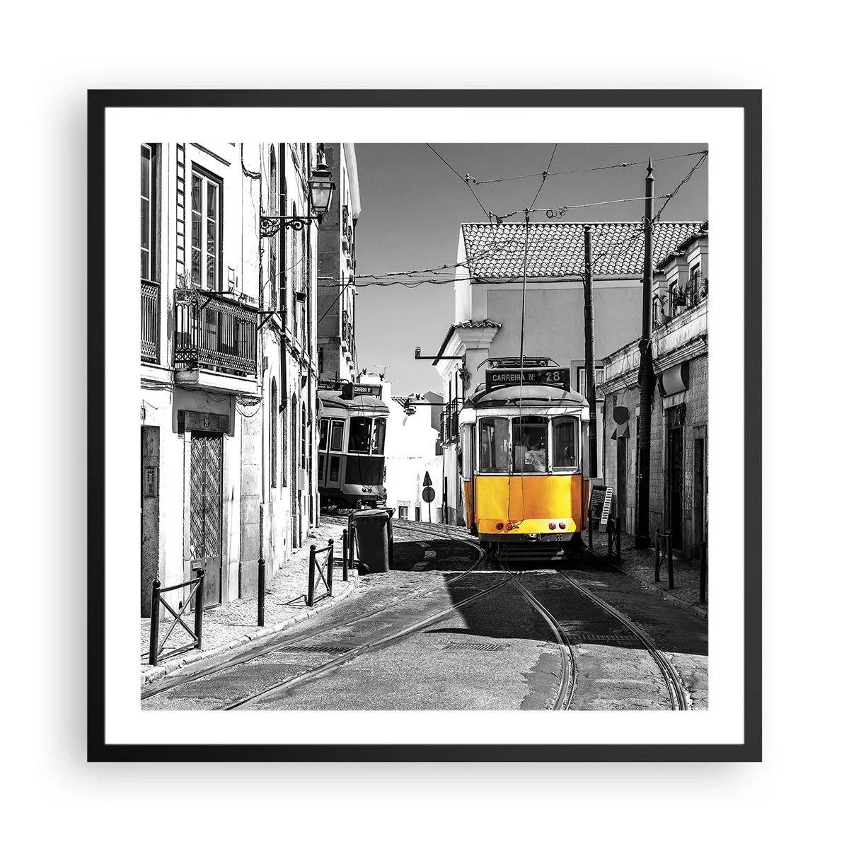 Poster in cornice nera - Lo spirito di Lisbona - 60x60 cm