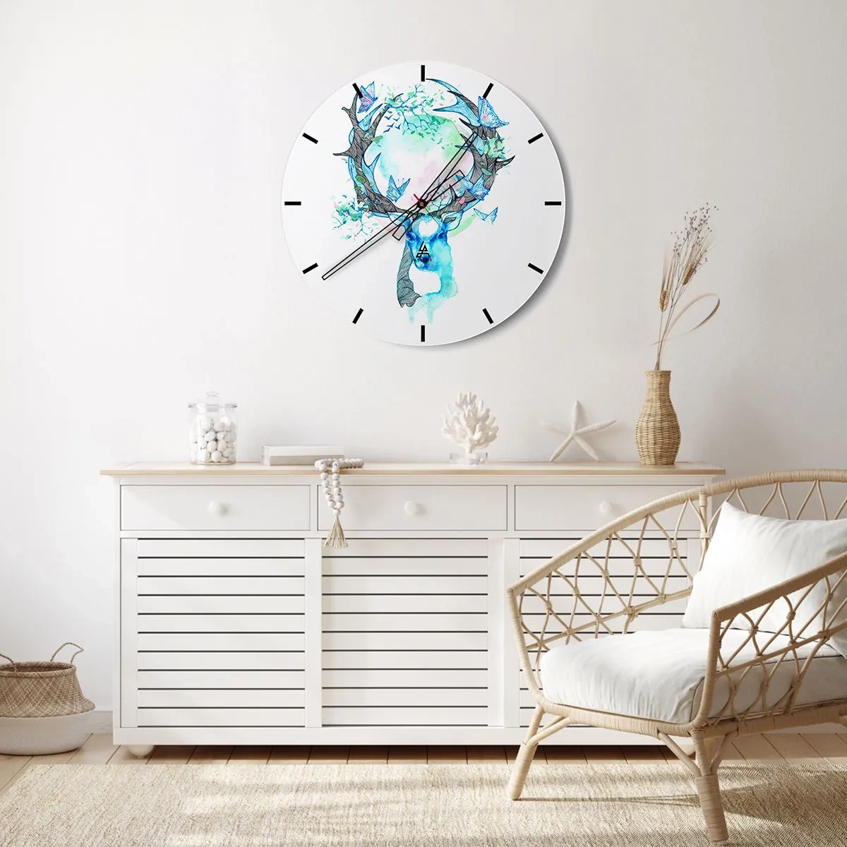 Orologio da parete - Orologio in Vetro - La forza e la delicatezza della natura - 40x40 cm