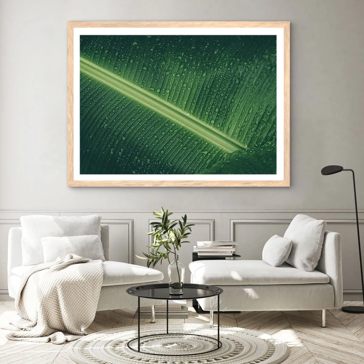 Poster in cornice rovere chiaro - La struttura del verde - 100x70 cm