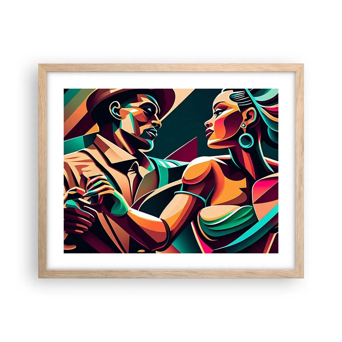 Poster in cornice rovere chiaro - Al ritmo del cuore - 50x40 cm