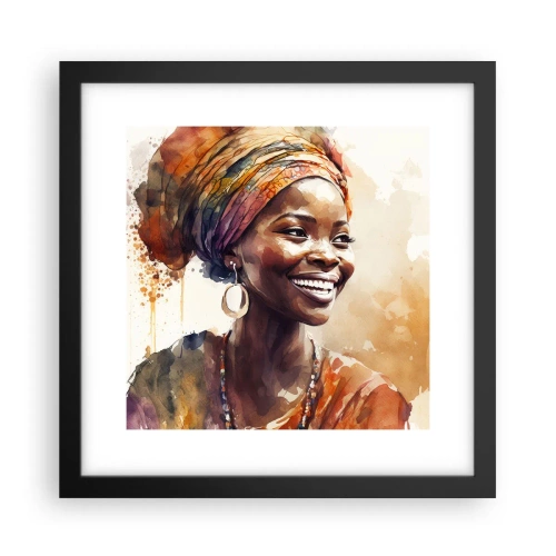Poster in cornice nera - Regina africana - 30x30 cm