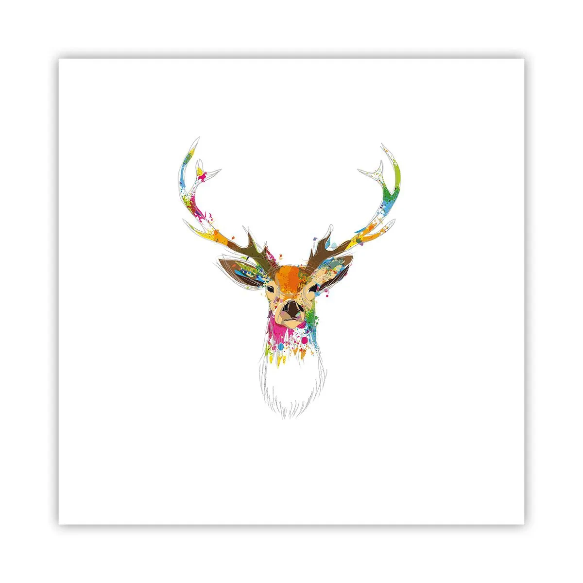 Poster - Mite cerbiatto immerso nel colore - 30x30 cm