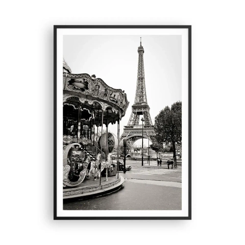 Poster in cornice nera - Se divertimento, solo a Parigi - 70x100 cm
