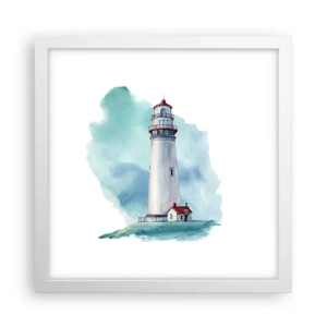 Poster in cornice bianca - Il mite amico del blu - 30x30 cm