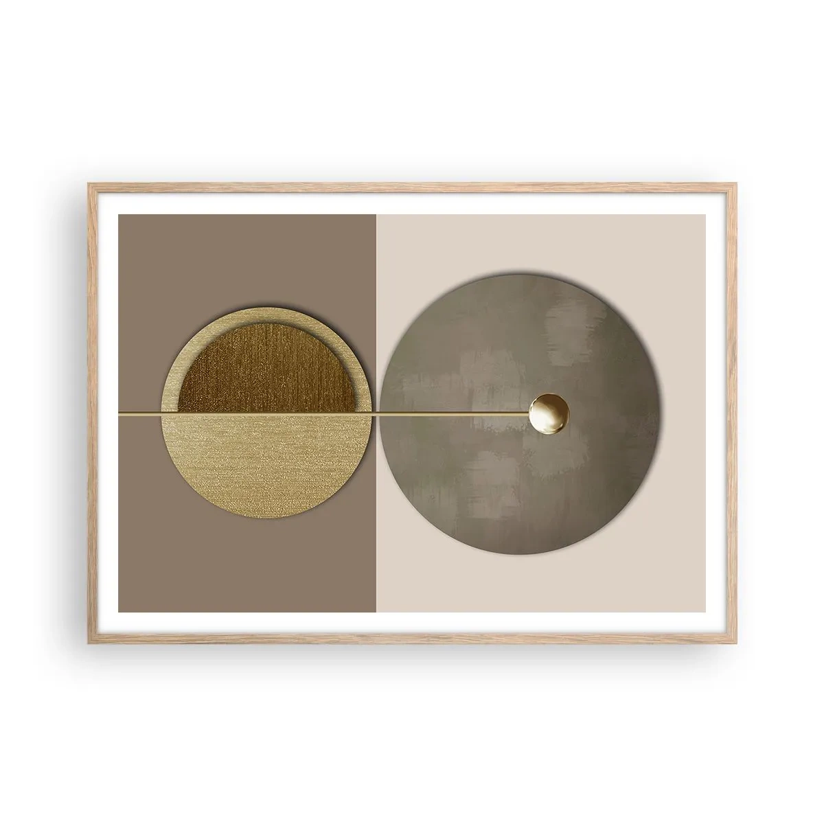 Poster in cornice rovere chiaro - Equilibrio perfetto - 100x70 cm