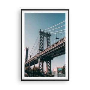 Poster in cornice nera - Sopra le onde della città - 61x91 cm