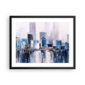 Poster in cornice nera - Impressione di New York - 50x40 cm