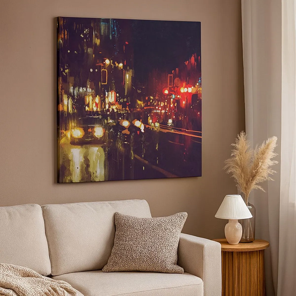 Quadro su tela - Stampe su Tela - Immersa nelle luci della notte - 30x30 cm