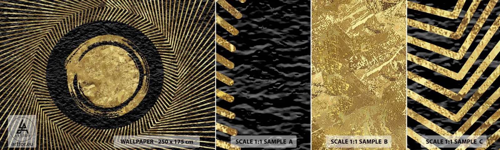 Campione di Fotomurale Adesivo Deluxe Sticker - Composizione glamour - Art Deco, Moderno, Fascino - 100x30 cm