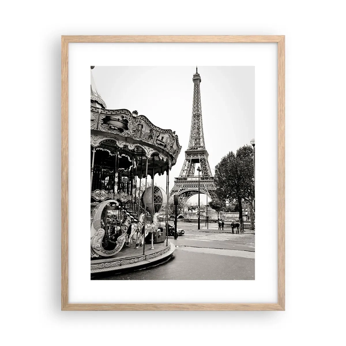 Poster in cornice rovere chiaro - Se divertimento, solo a Parigi - 40x50 cm