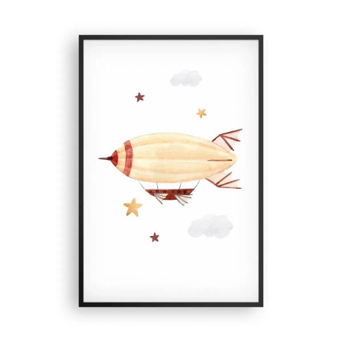 Poster in cornice nera - Nave volante - 61x91 cm