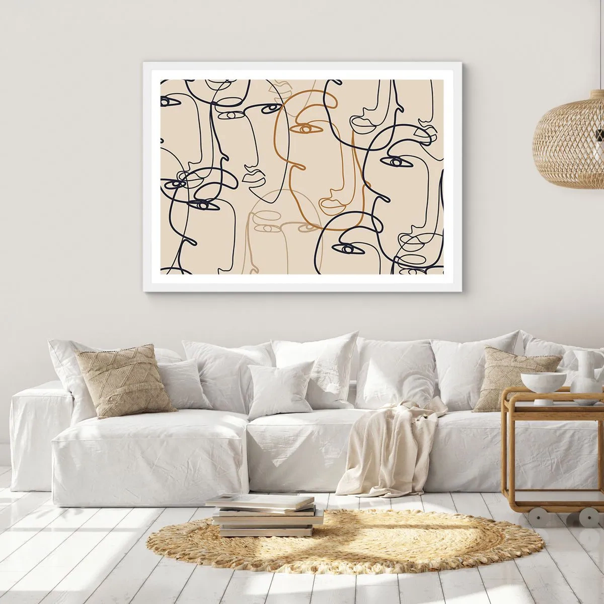 Poster in cornice bianca - Ritratto multiplo - 91x61 cm