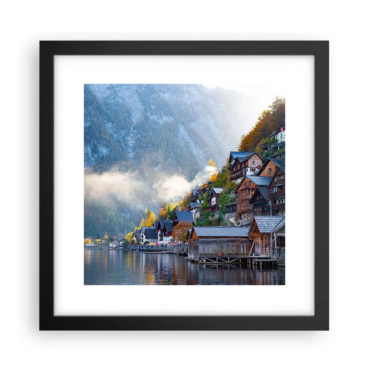 Poster in cornice nera - Atmosfera alpina - 30x30 cm