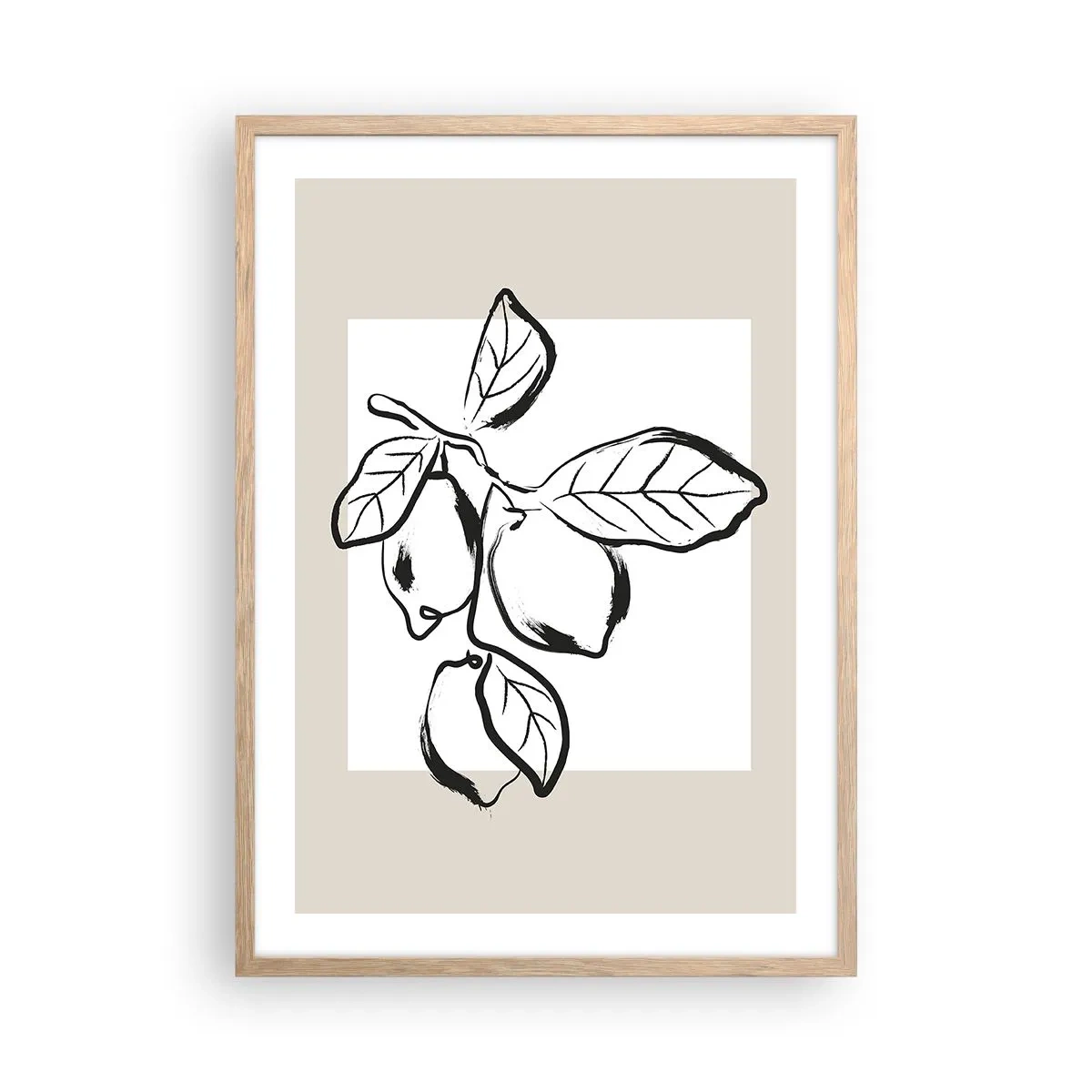 Poster in cornice rovere chiaro - Dove i limoni maturano... - 50x70 cm