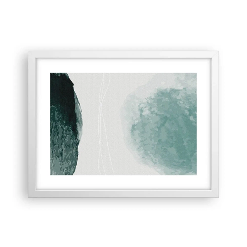 Poster in cornice bianca - Incontro con la nebbia - 40x30 cm