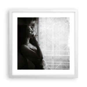 Poster in cornice bianca - Attimo sensuale - 40x40 cm
