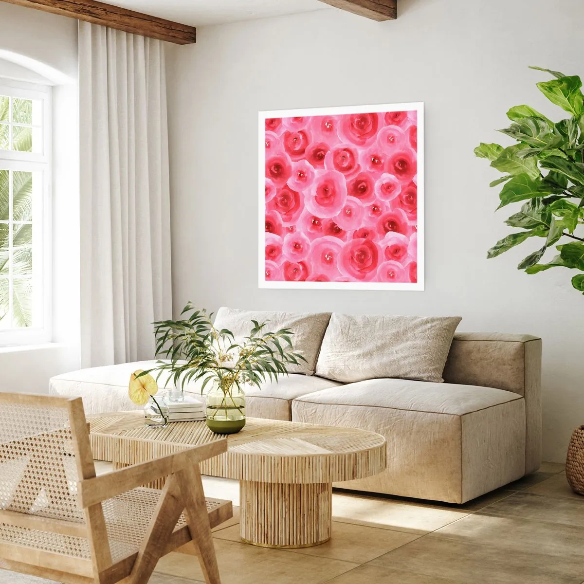 Poster - Rose in alto e in basso - 60x60 cm