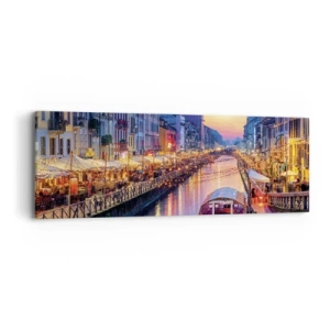 Quadro su tela - Stampe su Tela - Sera di luce e di divertimento - 90x30 cm